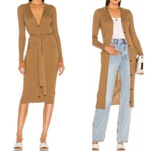 ATM Silk Wide Rib Long Cardigan Sweater